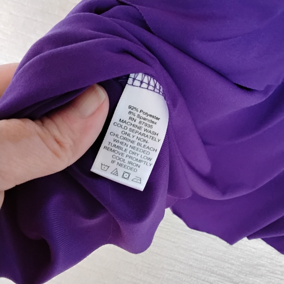 Susan Graver Woman 1X Vibrant Purple Tiered Ruffle Blouse - Picture 5 of 7